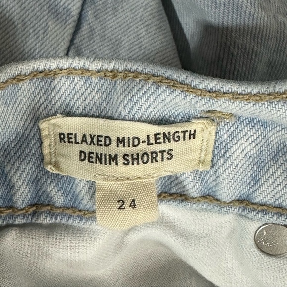 Madewell size 24 Relaxed Mid-Length Denim Shorts Distressed Arnham Wash - Picture 7 of 13